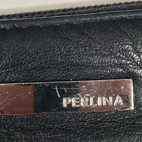 Perlina Soft Black Premium Genuine Leather Small Crossbody Bag Vintage - Picture 2 of 9